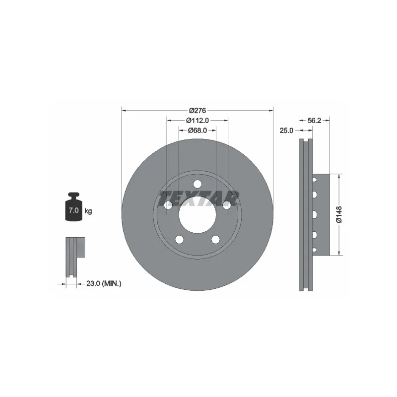 Jeu de 2 disques de frein avant TEXTAR 92068100