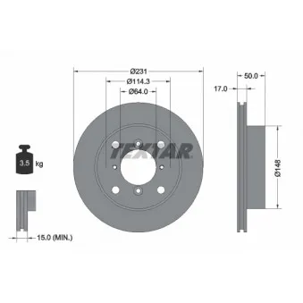 Jeu de 2 disques de frein avant TEXTAR 92069000