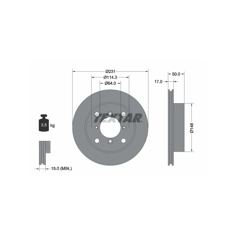 Jeu de 2 disques de frein avant TEXTAR 92069000