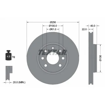 Jeu de 2 disques de frein avant TEXTAR 92069300