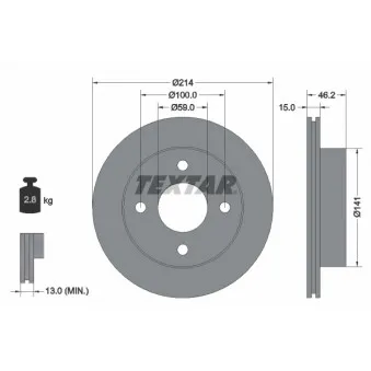 Jeu de 2 disques de frein avant TEXTAR