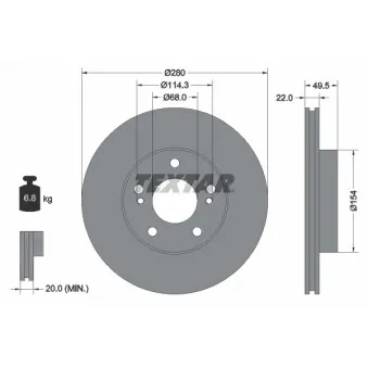 Jeu de 2 disques de frein avant TEXTAR 92069900