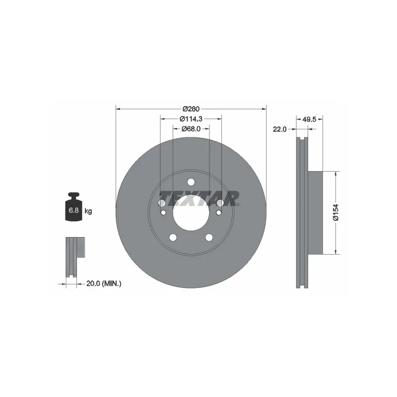 Jeu de 2 disques de frein avant TEXTAR 92069900
