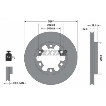 Jeu de 2 disques de frein avant TEXTAR 92070100
