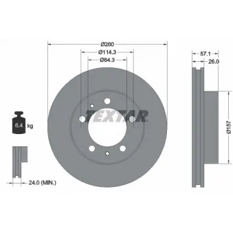 Jeu de 2 disques de frein avant TEXTAR 92070200