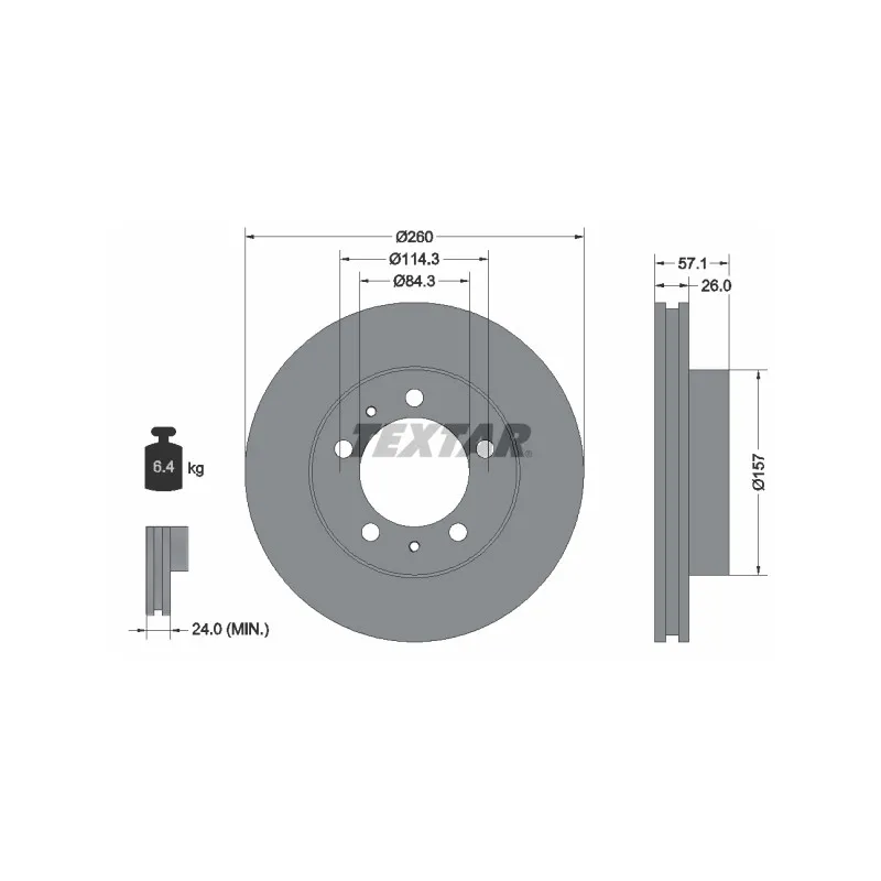 Jeu de 2 disques de frein avant TEXTAR 92070200