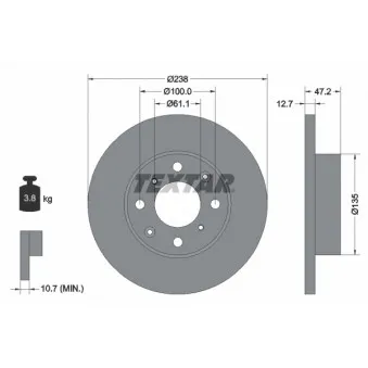 Jeu de 2 disques de frein avant TEXTAR 92070500