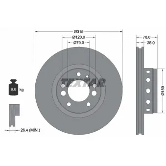 Jeu de 2 disques de frein avant TEXTAR 92070900