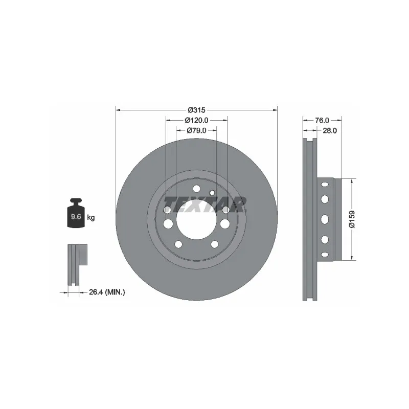 Jeu de 2 disques de frein avant TEXTAR 92070900