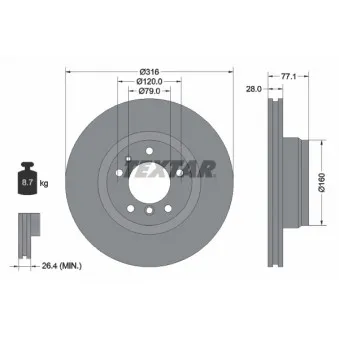 Jeu de 2 disques de frein avant TEXTAR 92071405