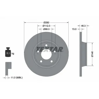 Jeu de 2 disques de frein avant TEXTAR 92071605
