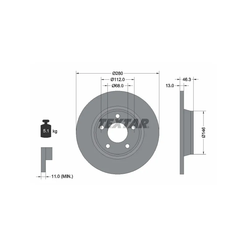 Jeu de 2 disques de frein avant TEXTAR 92071605