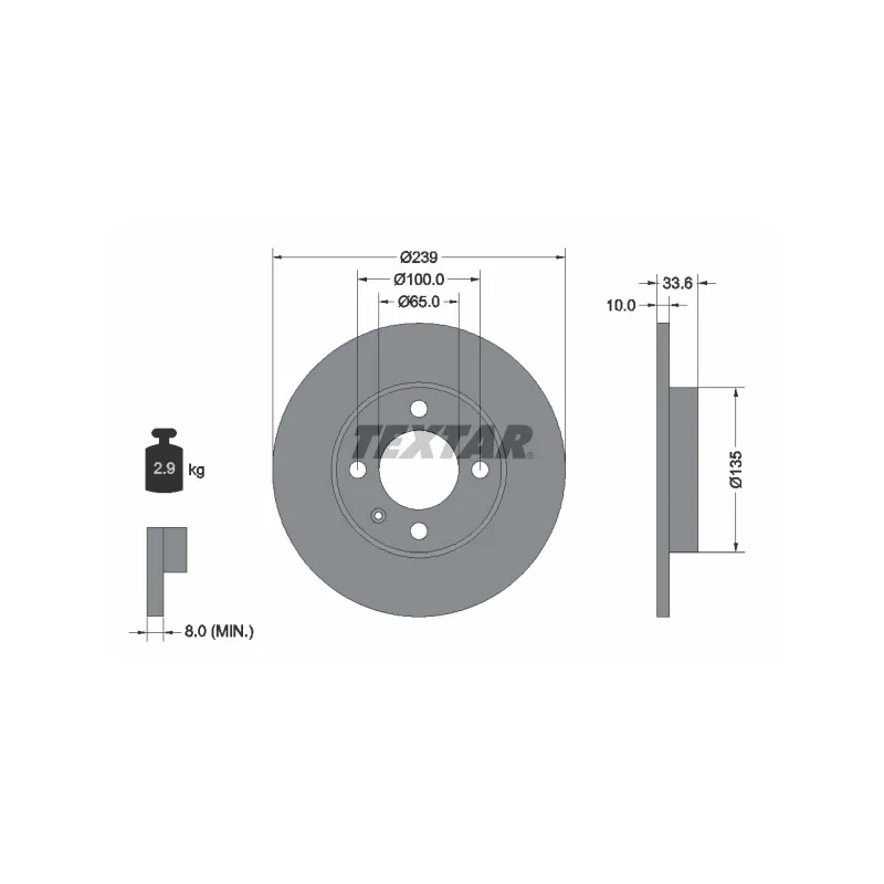 Jeu de 2 disques de frein avant TEXTAR 92071903