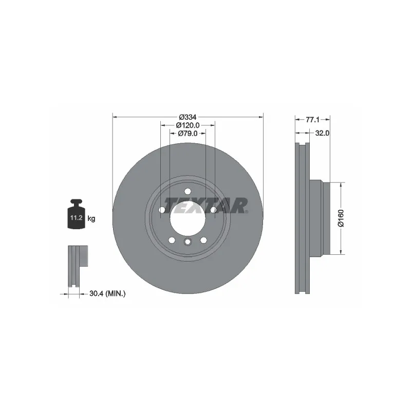 Jeu de 2 disques de frein avant TEXTAR 92072200