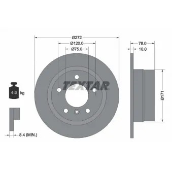 Jeu de 2 disques de frein arrière TEXTAR 92072303