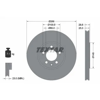 Jeu de 2 disques de frein avant TEXTAR 92072800