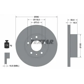 Jeu de 2 disques de frein avant TEXTAR 92073703