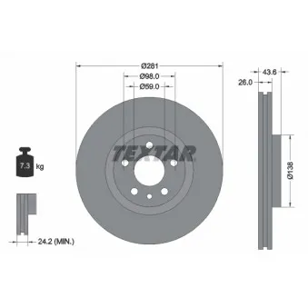 Jeu de 2 disques de frein avant TEXTAR 92074003