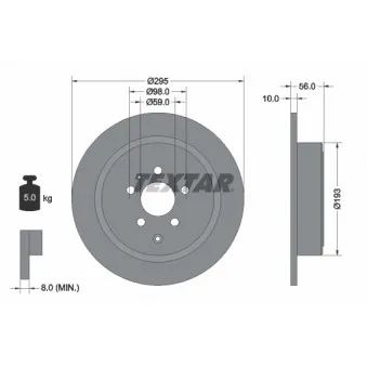 Jeu de 2 disques de frein arrière TEXTAR 92074100