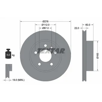 Jeu de 2 disques de frein avant TEXTAR 92074403