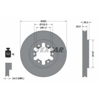 Jeu de 2 disques de frein avant TEXTAR 92074700
