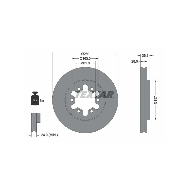 Jeu de 2 disques de frein avant TEXTAR 92074700
