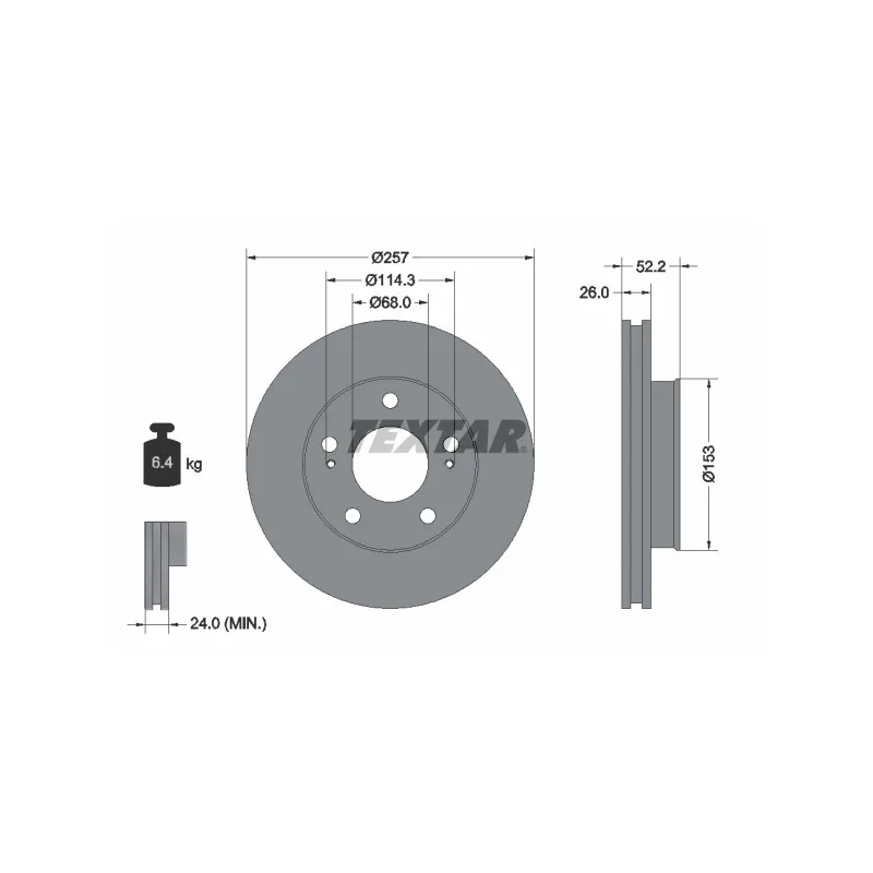 Jeu de 2 disques de frein avant TEXTAR 92074800