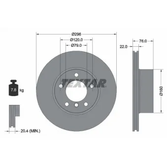 Jeu de 2 disques de frein avant TEXTAR 92075005
