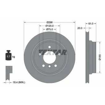 Jeu de 2 disques de frein arrière TEXTAR 92075103