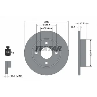 Jeu de 2 disques de frein avant TEXTAR 92075303