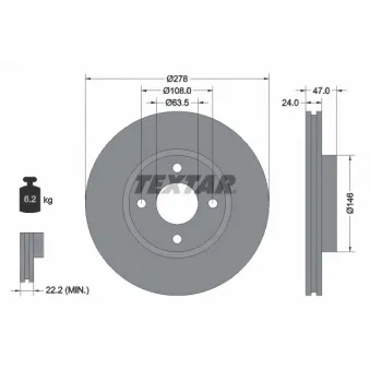 Jeu de 2 disques de frein avant TEXTAR 92075400