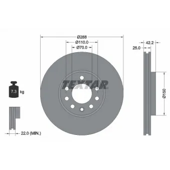 Jeu de 2 disques de frein avant TEXTAR 92075603