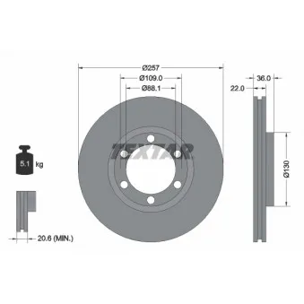 Jeu de 2 disques de frein avant TEXTAR 92075800