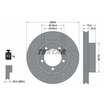 Disque de frein avant gauche TEXTAR 92076000