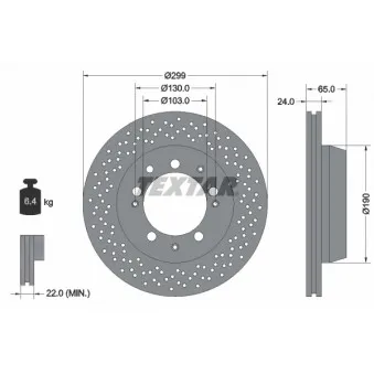 Jeu de 2 disques de frein arrière TEXTAR 92076200