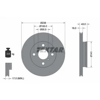 Jeu de 2 disques de frein avant TEXTAR 92076500