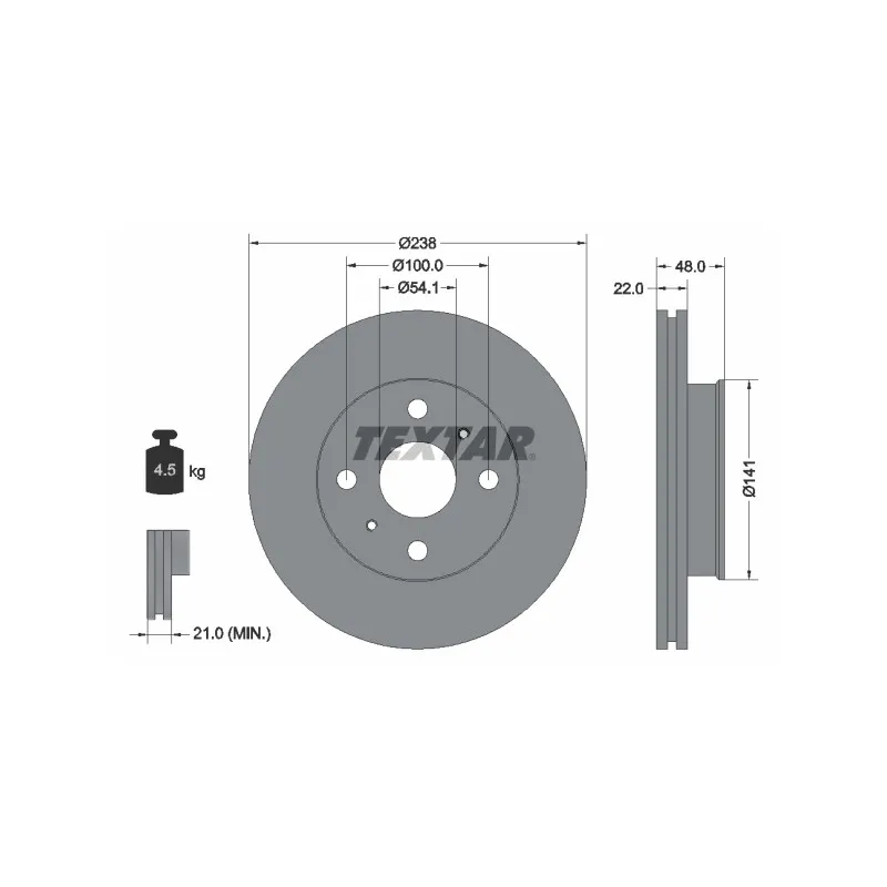 Jeu de 2 disques de frein avant TEXTAR 92077300