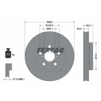 Jeu de 2 disques de frein avant TEXTAR 92077500
