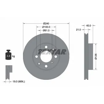 Jeu de 2 disques de frein avant TEXTAR 92077800
