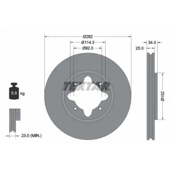 Jeu de 2 disques de frein avant TEXTAR 92078100