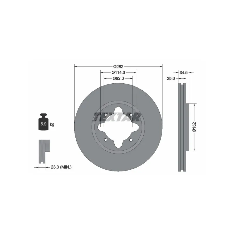 Jeu de 2 disques de frein avant TEXTAR 92078100