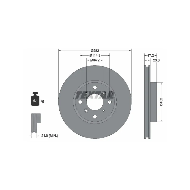 Jeu de 2 disques de frein avant TEXTAR 92078300