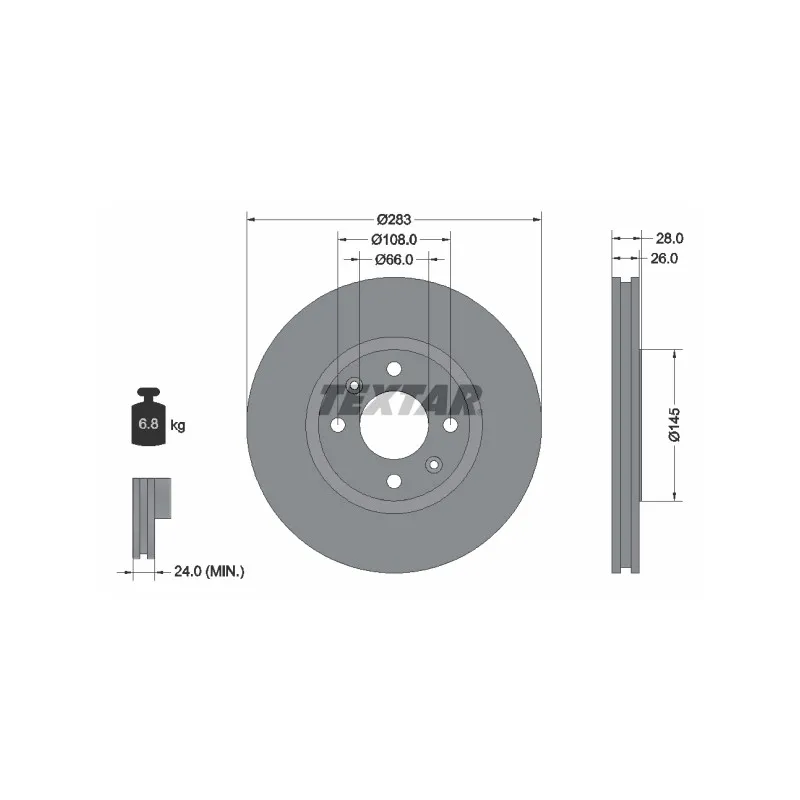 Jeu de 2 disques de frein avant TEXTAR 92078703