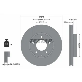 Jeu de 2 disques de frein avant TEXTAR 92079200