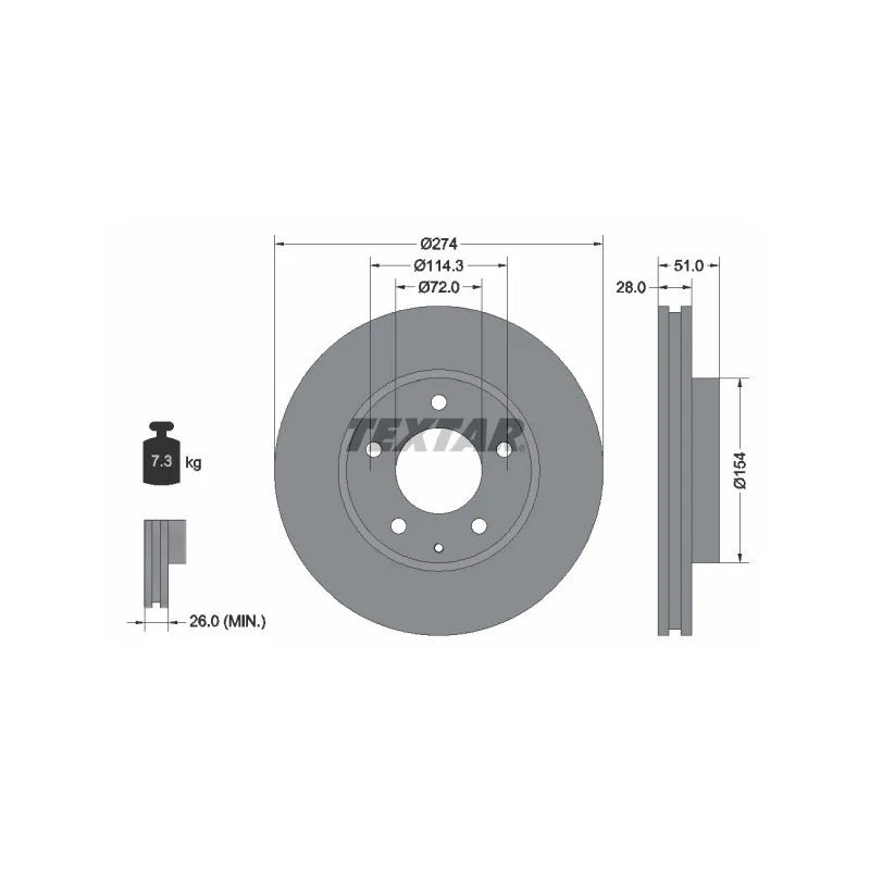 Jeu de 2 disques de frein avant TEXTAR 92079200