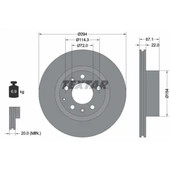 Jeu de 2 disques de frein avant TEXTAR 92079500