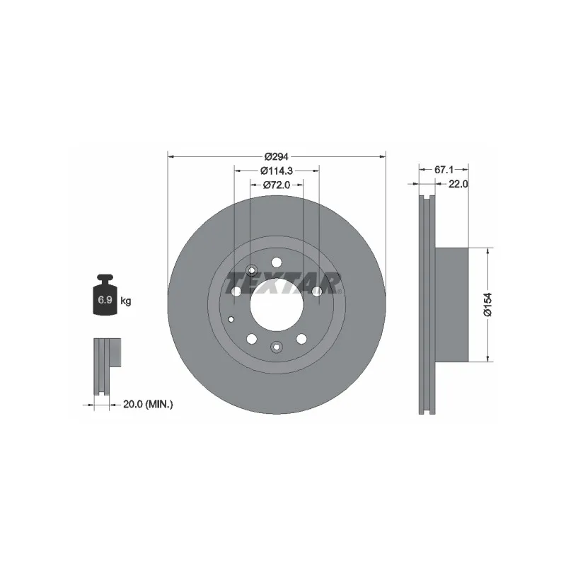 Jeu de 2 disques de frein avant TEXTAR 92079500