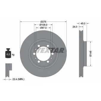 Jeu de 2 disques de frein avant TEXTAR 92079800