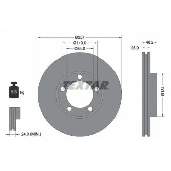 Jeu de 2 disques de frein avant TEXTAR 92080300