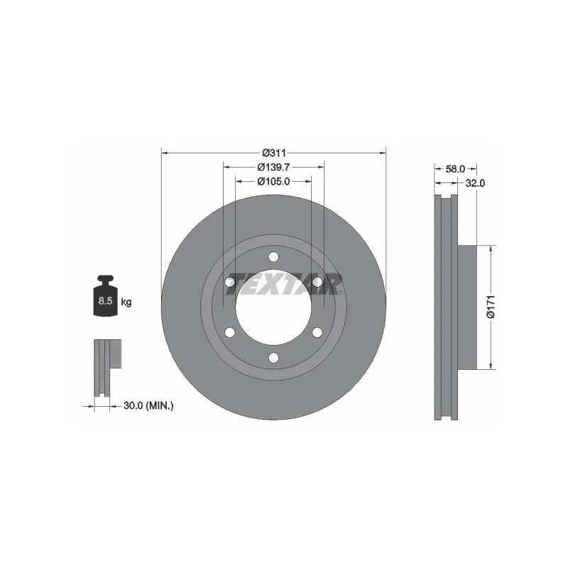 Jeu de 2 disques de frein avant TEXTAR 92080600